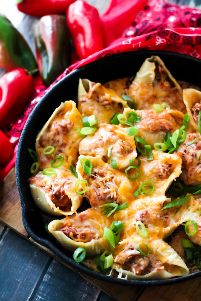 Enchilada Stuffed Shells are my MOST POPULAR recipe! Full of cheese and enchilada flavor, it makes a dinner everyone will love!