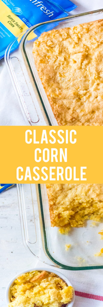 Classic Corn Casserole is the perfect dish for any holiday meal. Super sweet corn and cream cheese makes this dish amazing!