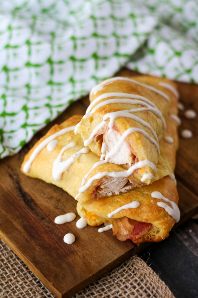 Ranch Chicken Club Roll-Ups are my most popular recipe. Cheese, ranch, bacon and chicken all wrapped up in a buttery crescent makes an easy dinner!