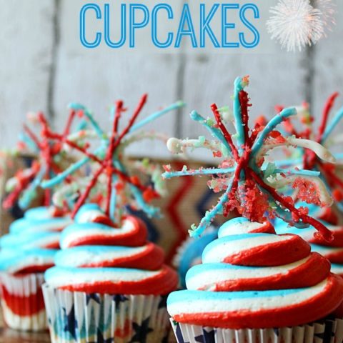 Red, White and Blue Fireworks Cake - It's Always Autumn