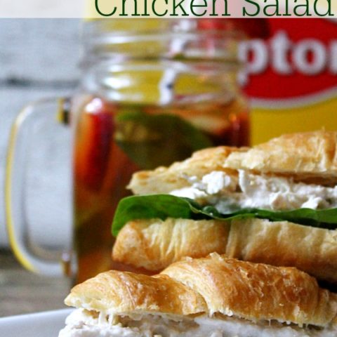 Caesar Chicken Salad and Strawberry Basil Iced Tea