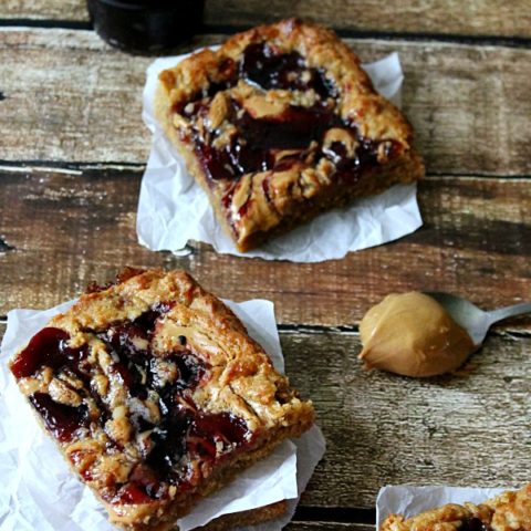 Peanut Butter & Jelly Blondies