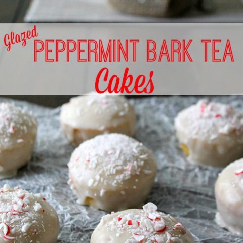 Glazed Peppermint Bark Tea Cakes