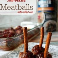Cranberry Barbecue Meatballs with Rolled Oats
