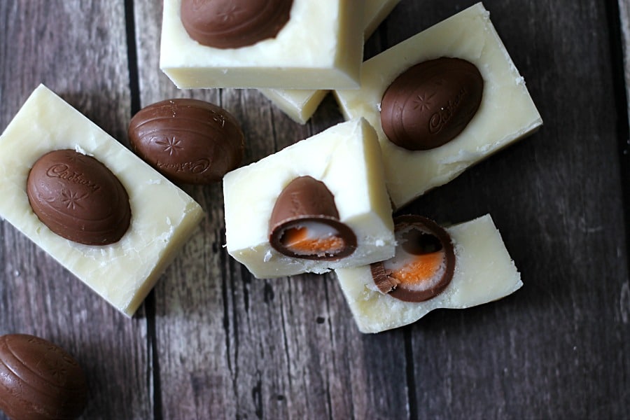 Close up shot of Easter Egg Fudge