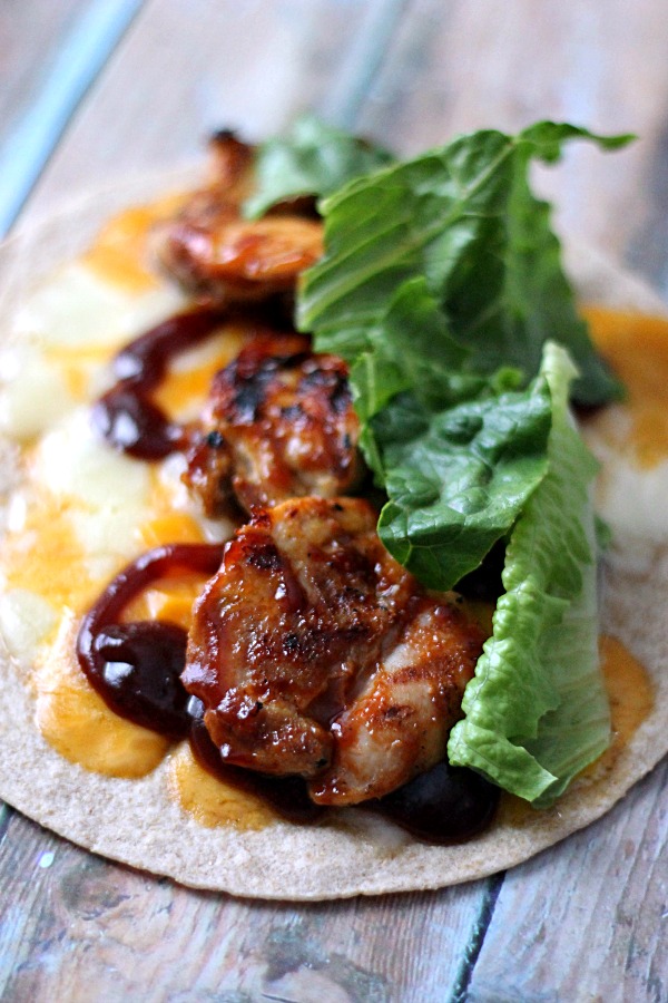 Cheesy Grilled BBQ Chicken Wraps