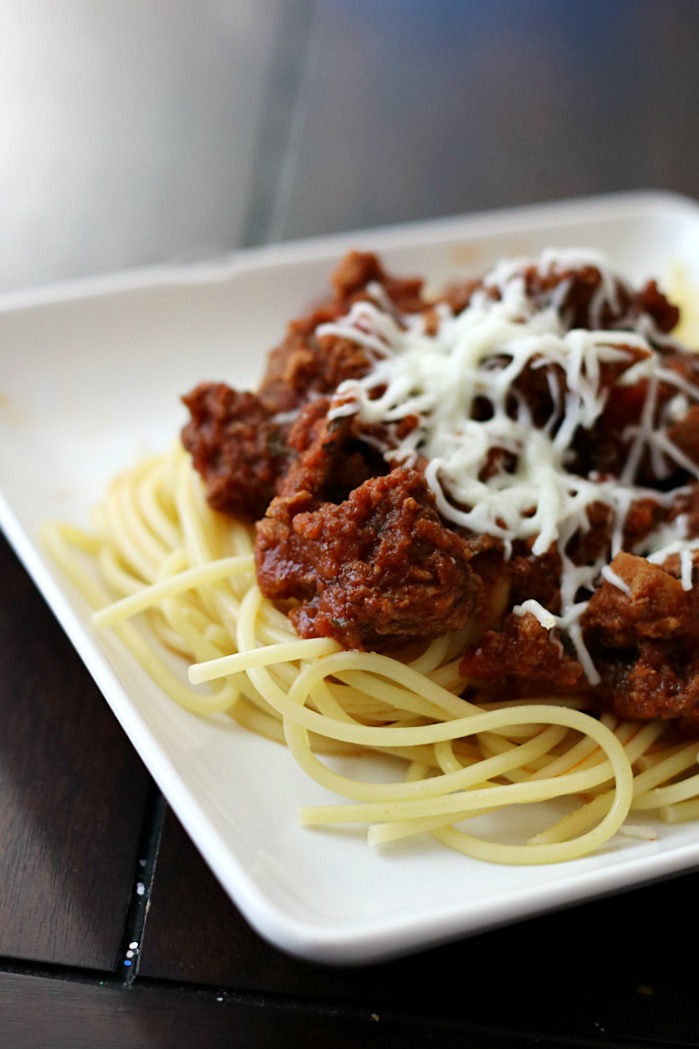 Triple Meat Slow Cooker Spaghetti Sauce