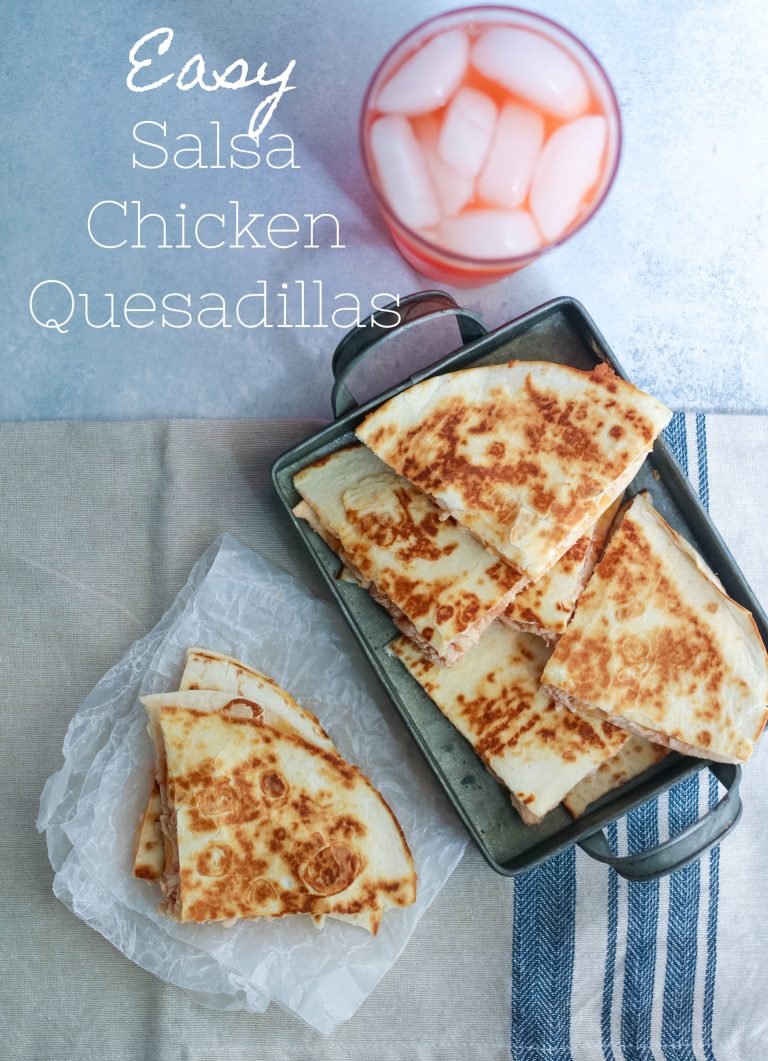 Easy Salsa Chicken Quesadillas!