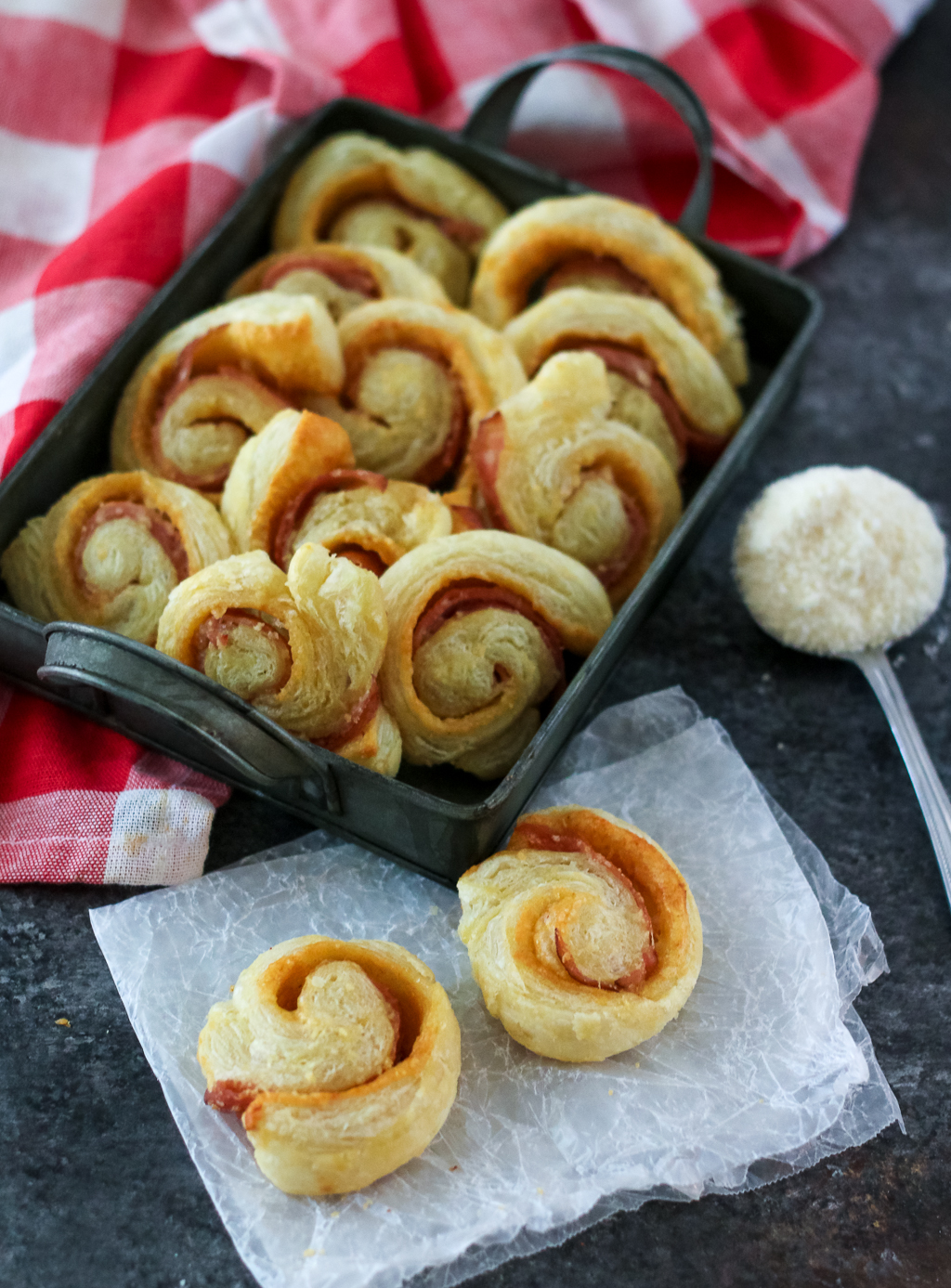 Cheese and Ham Spirals