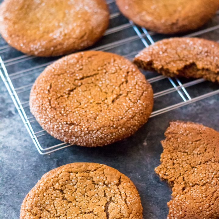 Giant Chewy Molasses Cookies are full of flavor, easy to make and a family favorite! They are a staple during the holidays. Perfectly spiced and chewy!