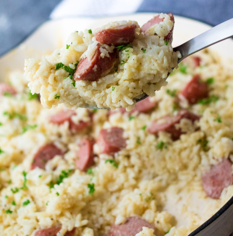 White Cheddar Rice and Sausage