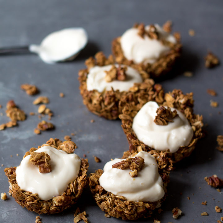 Yogurt Granola Cups are the perfect snack! Crunchy granola mixed with your favorite creamy, cool yogurt is the best snack combo!