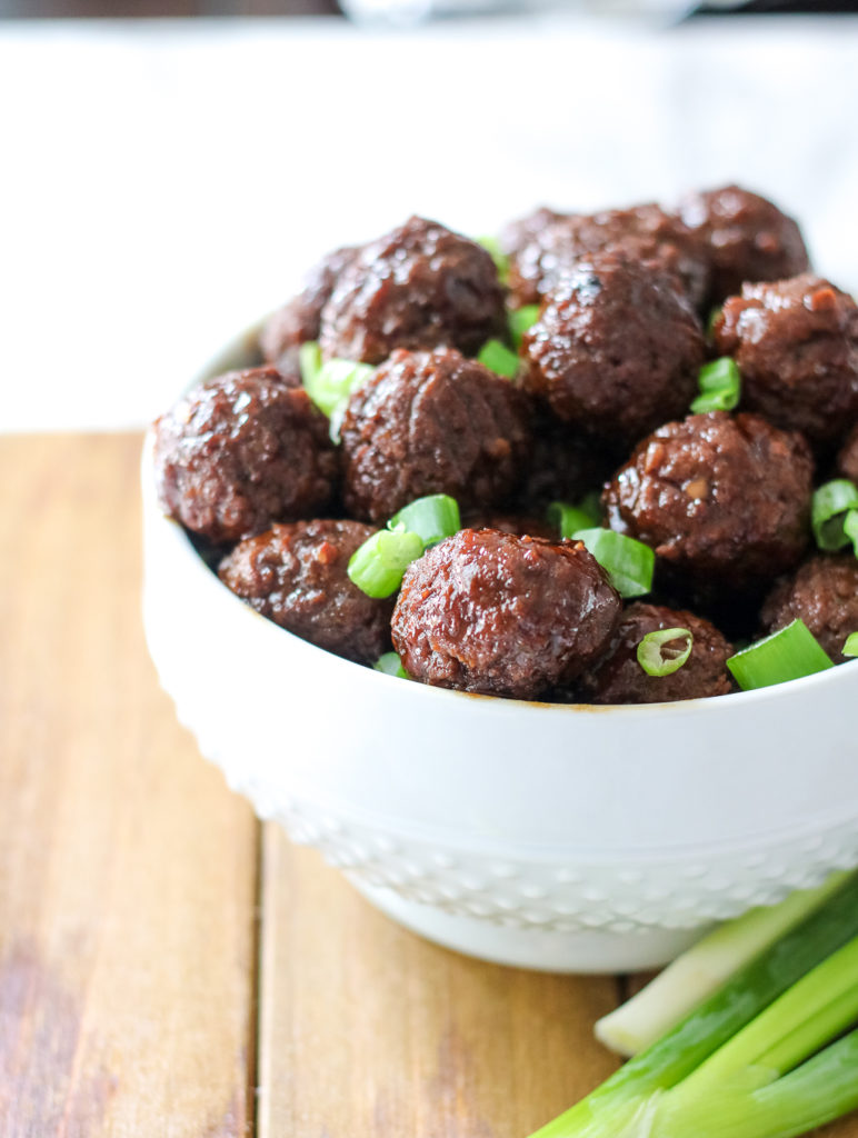 Slow Cooker Korean Meatballs are the perfect dinner or appetizer. So easy to make with just a few ingredients! Sure to be a family favorite!