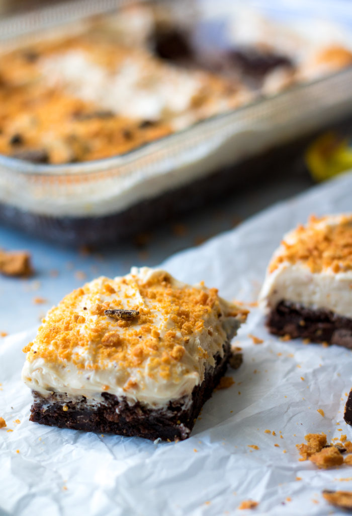 Loaded Butterfinger Dark Brownies-5