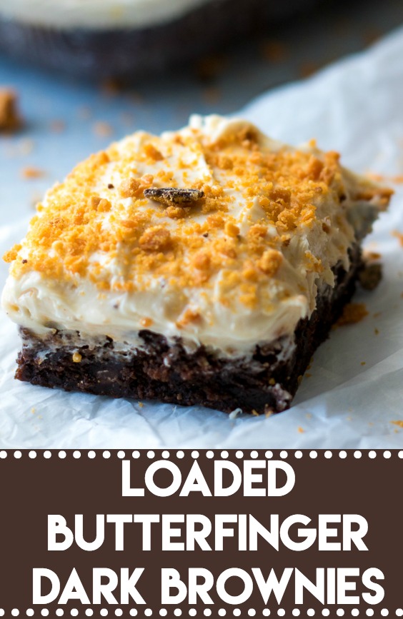 Loaded Butterfinger Dark Brownies-8