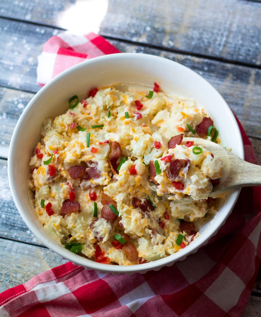 Bacon Pimento Cheese Potato Salad is the BEST potato salad you will ever make! It will be your new go-to for all your cookouts!