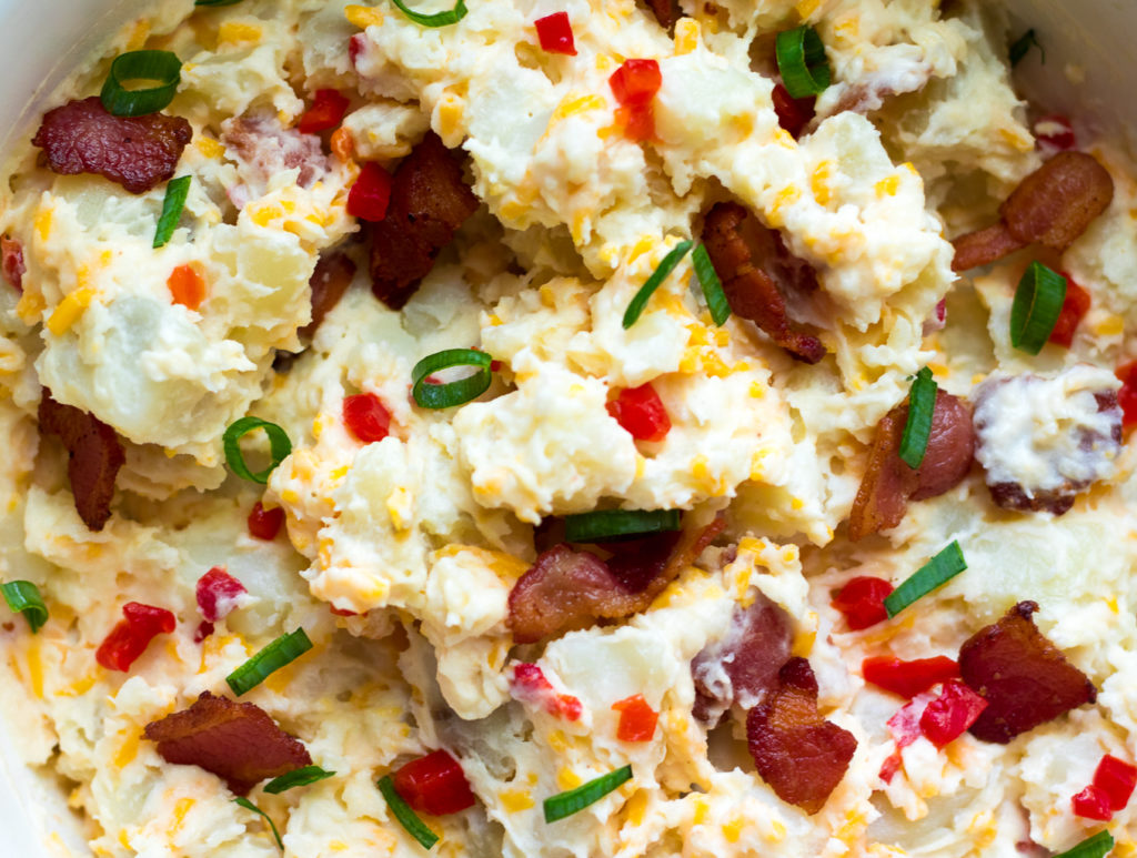 Bacon Pimento Cheese Potato Salad is the BEST potato salad you will ever make! It will be your new go-to for all your cookouts!