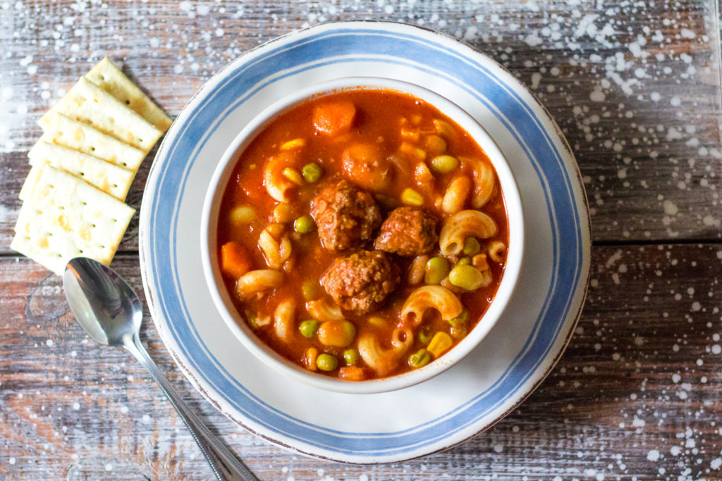 Meatball Vegetable Soup is the ultimate comfort food. Tender meatballs, your favorite veggies and pasta simmered in a delicious tomato base, yum!