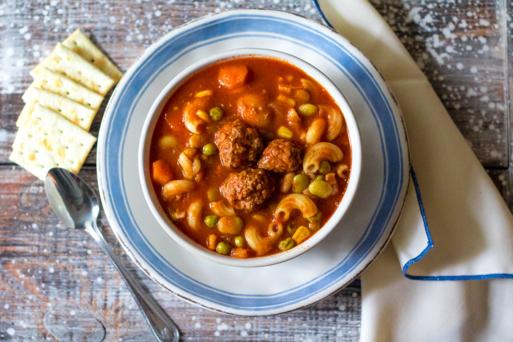 Meatball Vegetable Soup is the ultimate comfort food. Tender meatballs, your favorite veggies and pasta simmered in a delicious tomato base, yum!