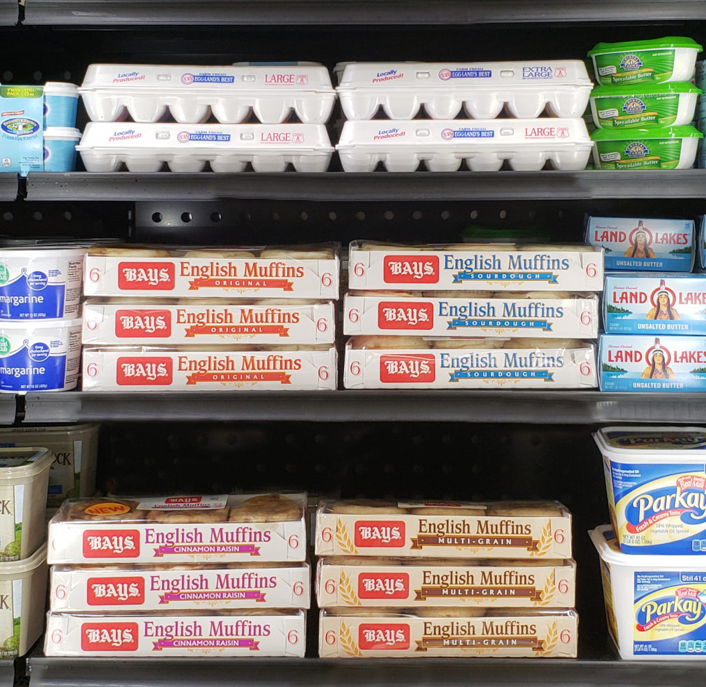 _REQUIRED PHOTO - Bays English Muffins on Shelf in Dairy Section