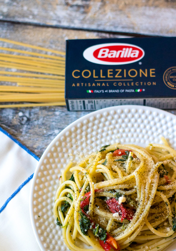 Spinach & Roasted Red Pepper Pasta-4