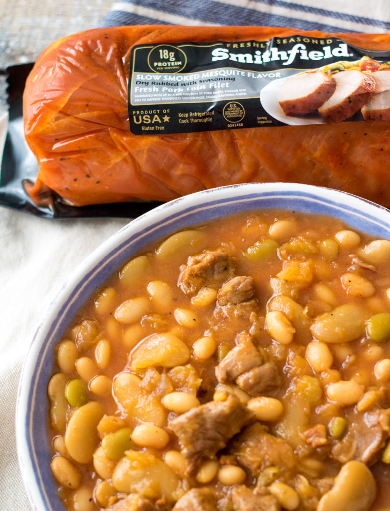 Cowboy Pork and Beansare so easy to make right in the slow cooker! Tender pork and a secret ingredient give this dish amazing flavor!