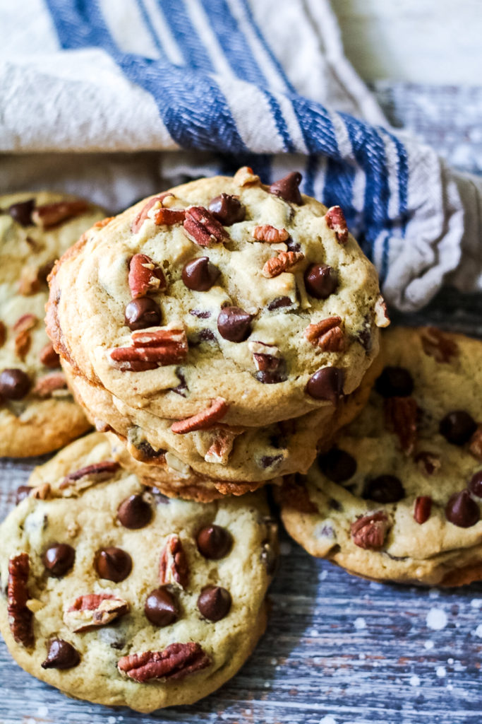 Giant Chewy Chocolate Chip Pecan Cookies - Life With The Crust Cut Off