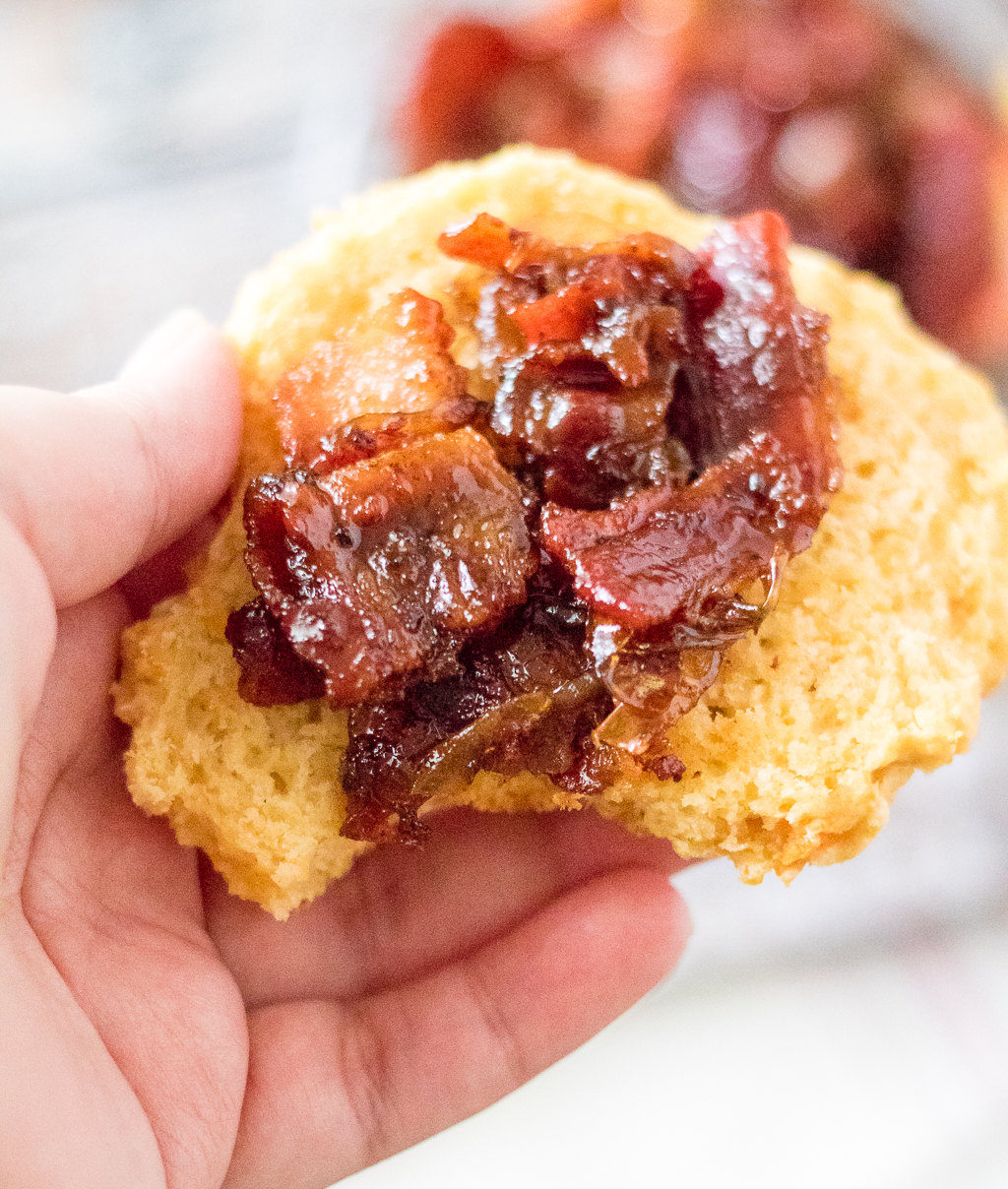 Easy Bacon Jam is the most delicious thing you will ever make!! This is sweet, salty and perfect on anything! It is also makes a great gift!