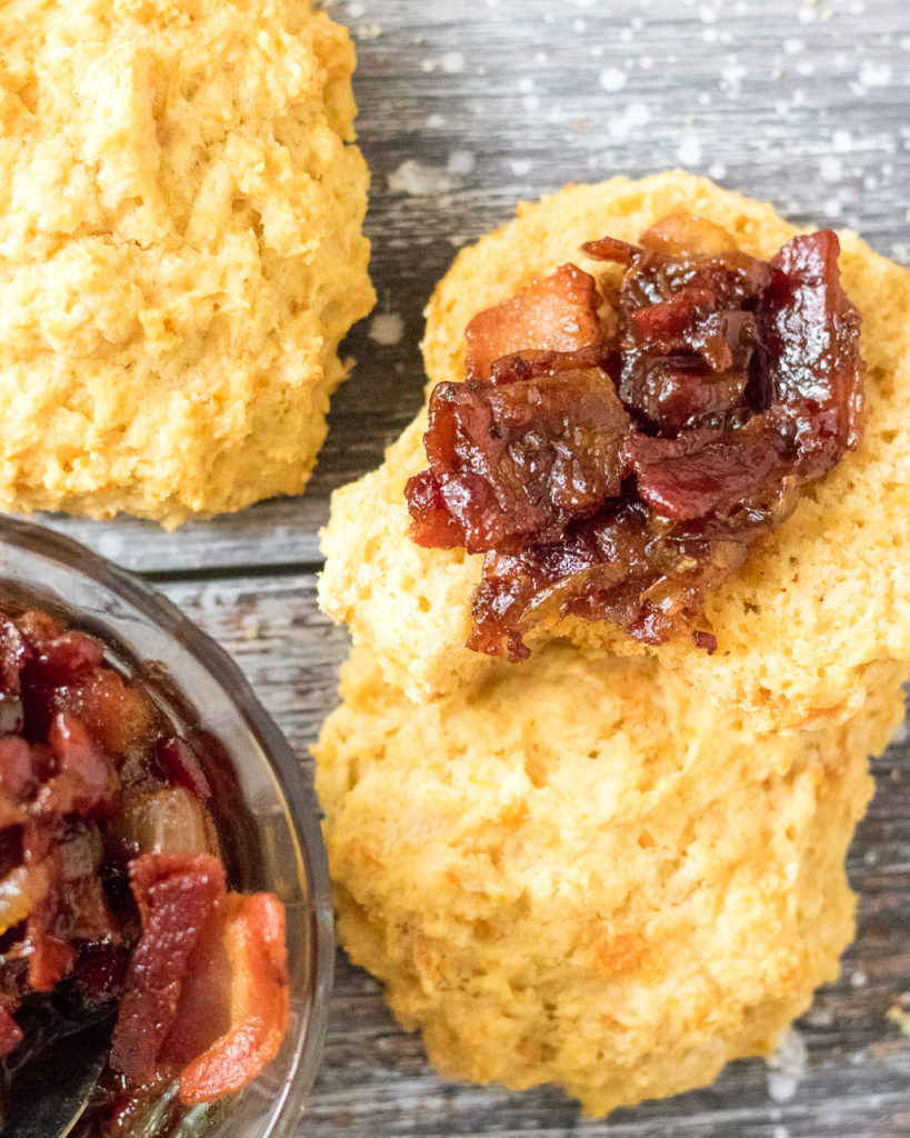 Easy Bacon Jam is the most delicious thing you will ever make!! This is sweet, salty and perfect on anything! It is also makes a great gift!