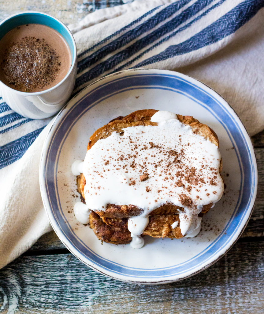 Hot Chocolate French Toast is a delicious new spin on this breakfast classic. Topped with marshmallow cream it will be your new favorite!