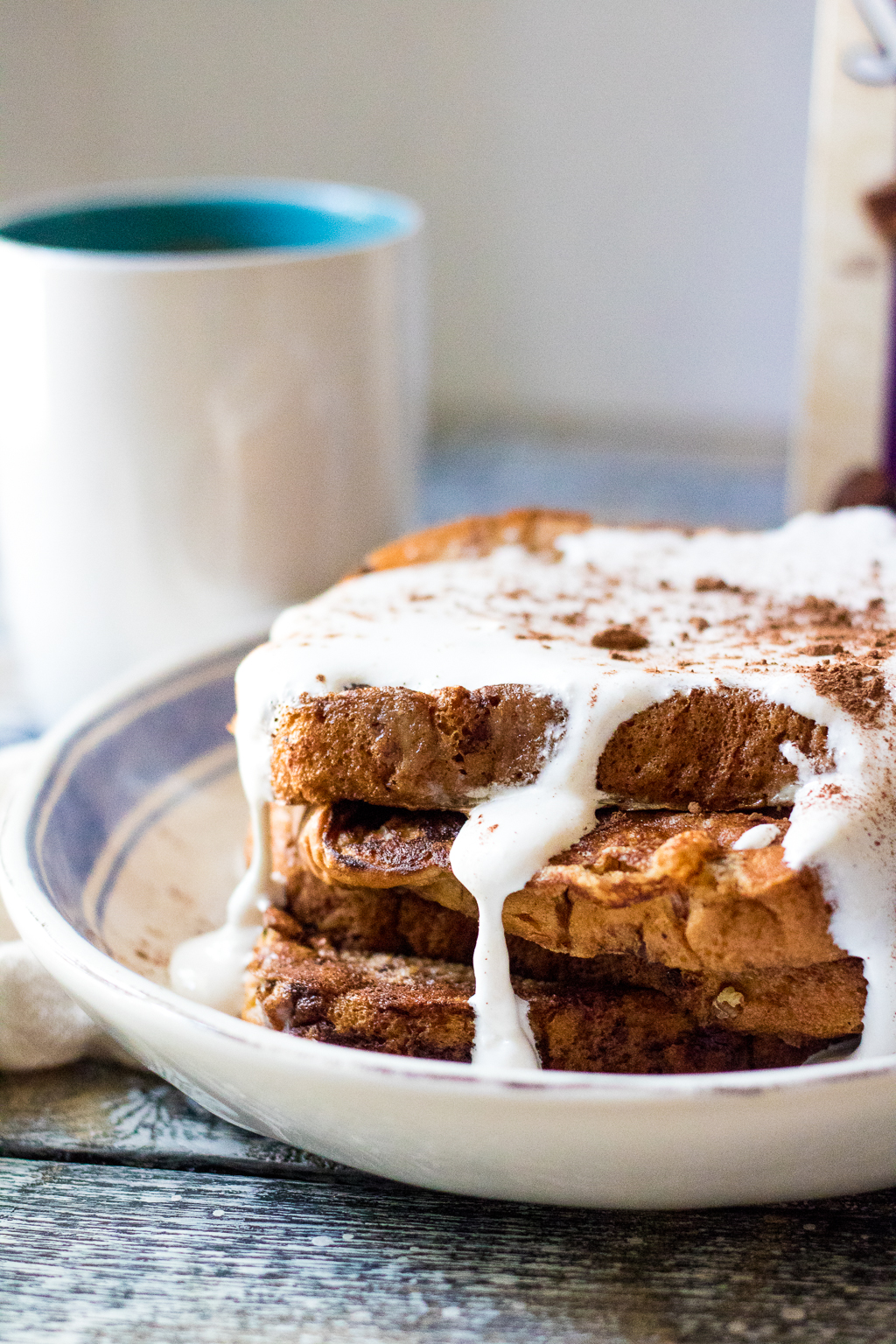 Hot Chocolate French Toast is a delicious new spin on this breakfast classic.  Topped with marshmallow cream it will be your new favorite!