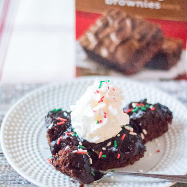 Peppermint Hot Chocolate Brownie Cake