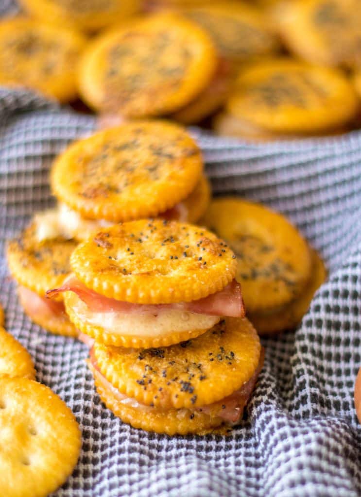 Ritz Ham Sandwiches Stacked.