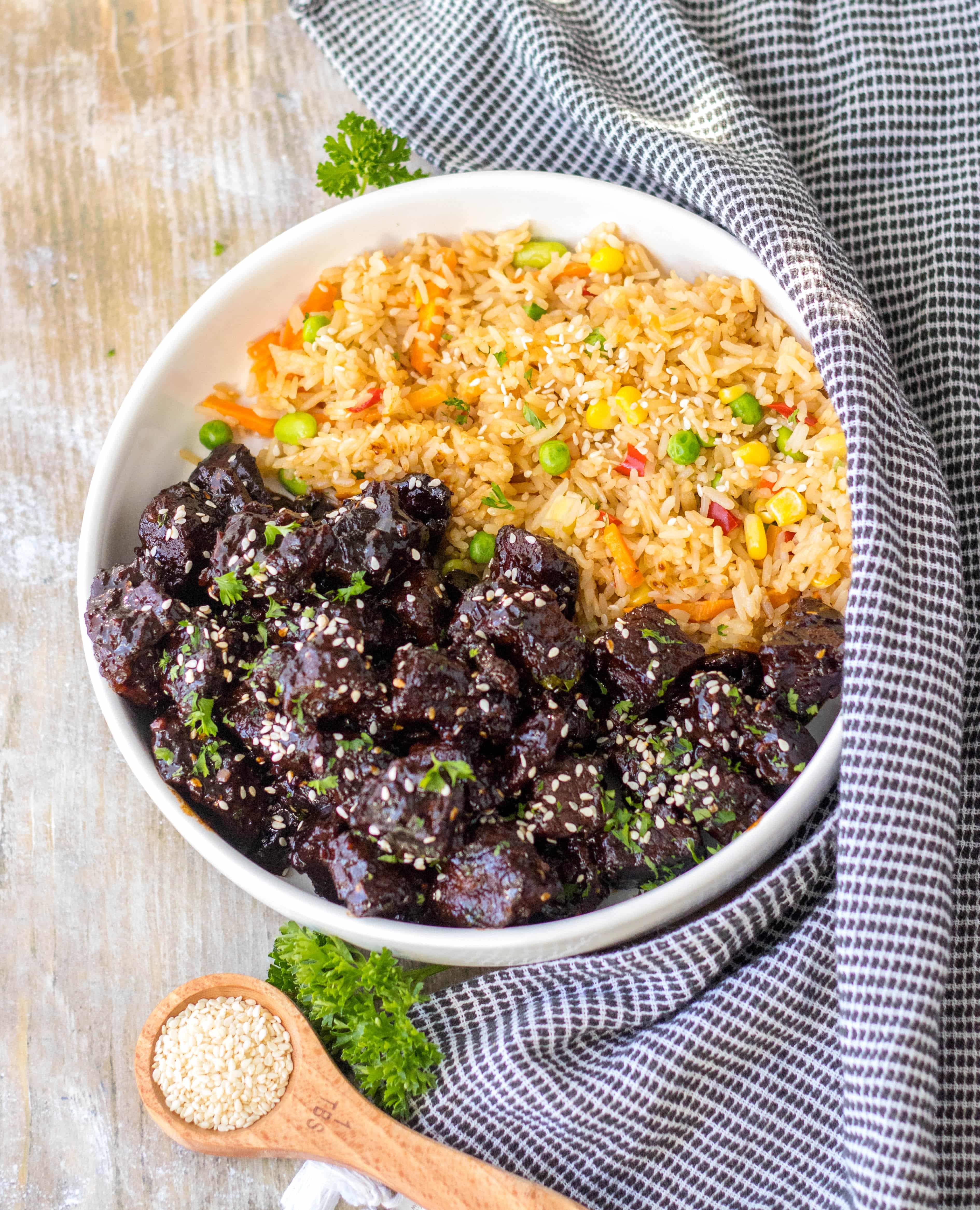 Slow Cooker Honey Garlic Steak Bites