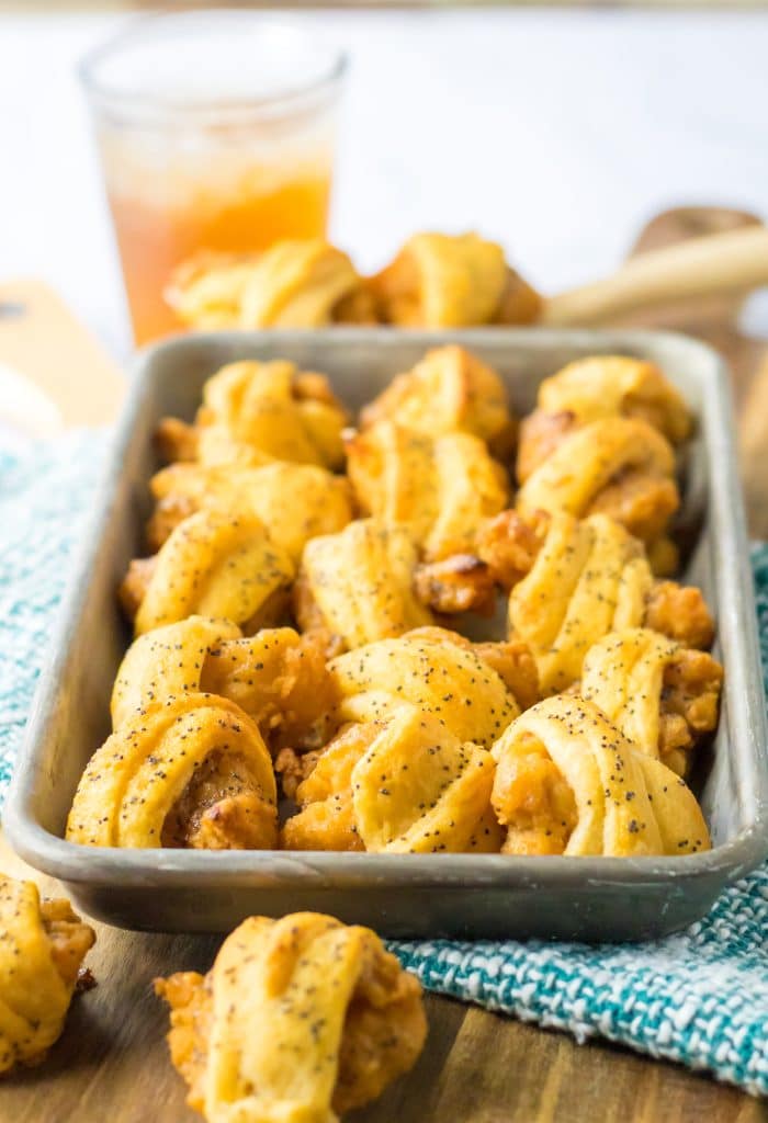 Glazed Chicken Bites in a pan