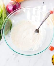 Hoagie dip sauce in a bowl