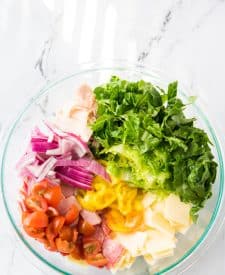 Hoagie dip ingredients in bowl