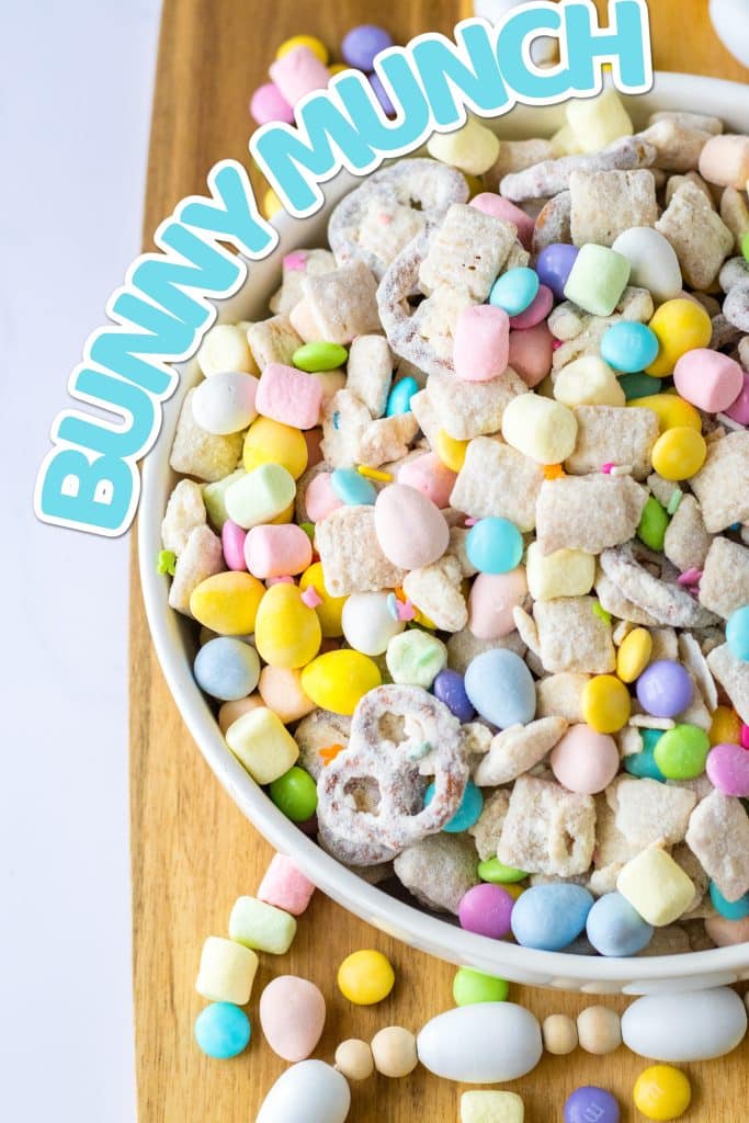 Close up of bowl of bunny munch