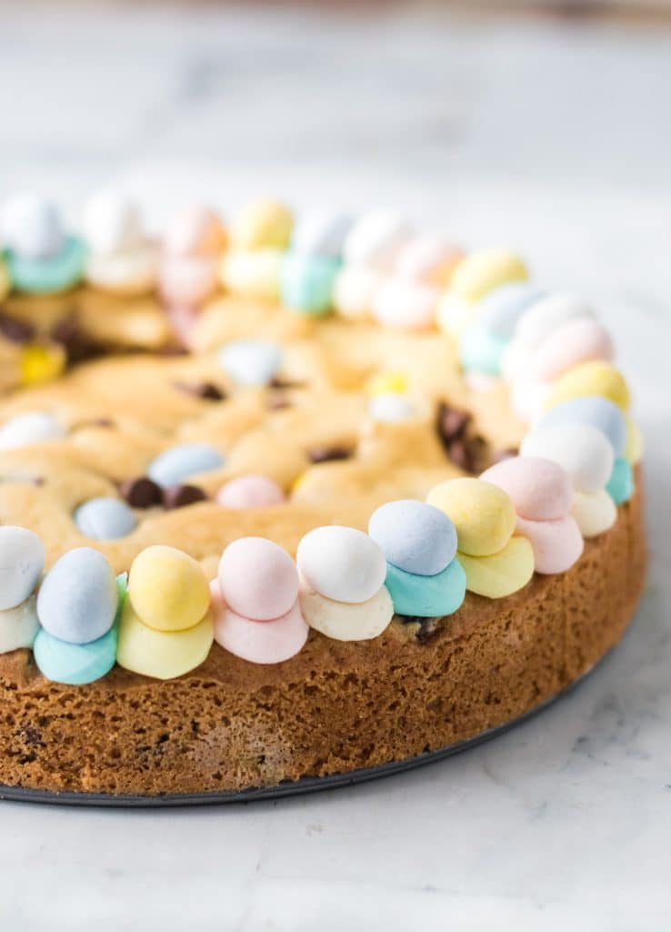 Close up shot of Easter Cookie Cake