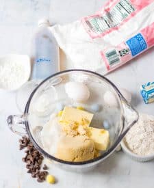 Easter Cookie Cake ingredients in mixing bowl