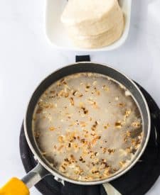 Onion soup mix in a pot