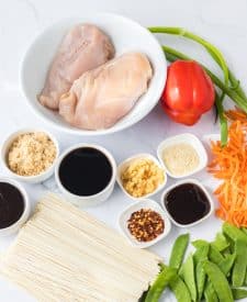 Slow Cooker Chicken Lo Mein ingredient shot