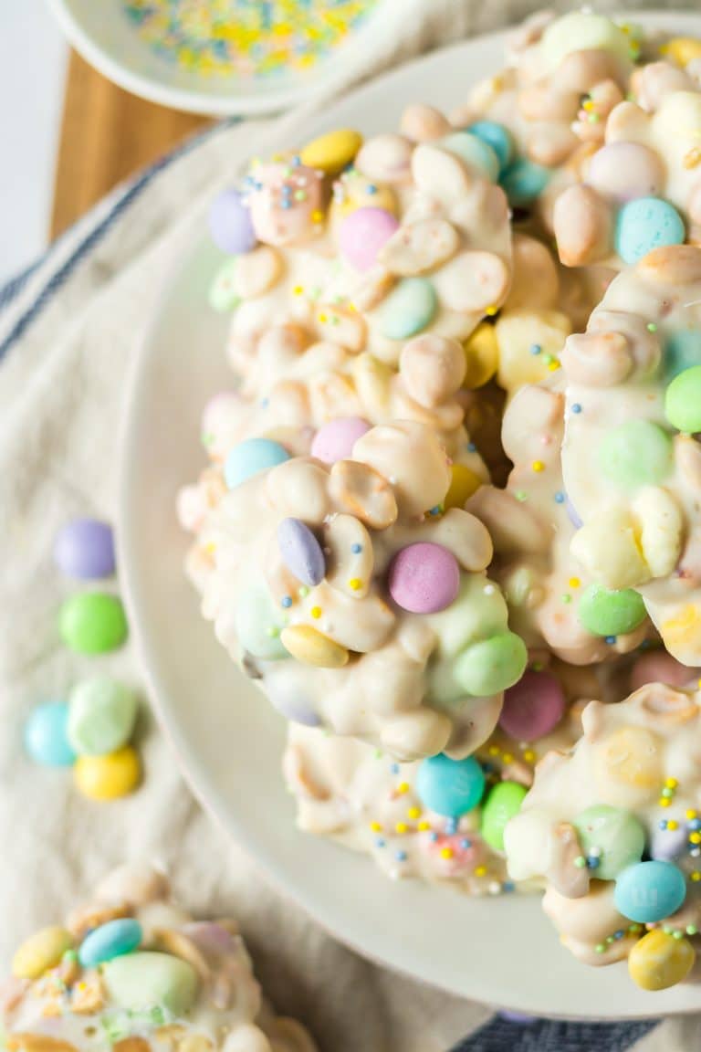 Slow Cooker Easter Candy piled high on a plate