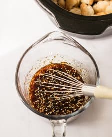 Slow Cooker Orange Chicken sauce in a bowl