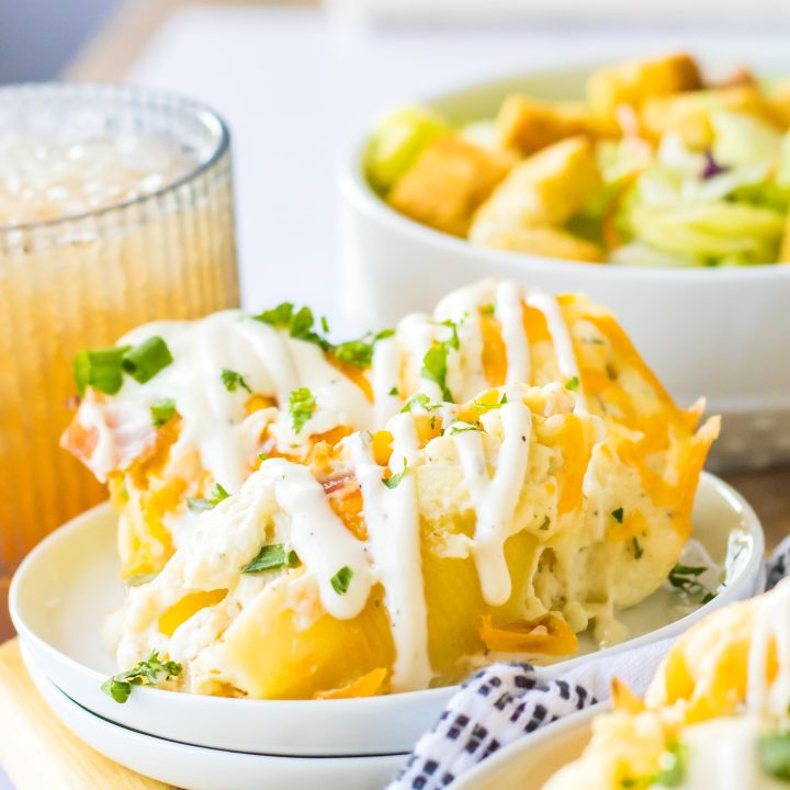 Crack Chicken Stuffed Shells on plate