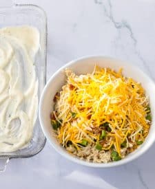 Crack Chicken Stuffed Shells ingredients mixed in bowl