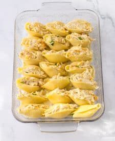 Crack Chicken Stuffed Shells in pan with no sauce
