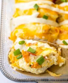 close up of Crack Chicken Stuffed Shells in spoon