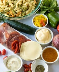 Hoagie Sub Pasta Salad ingredient shot