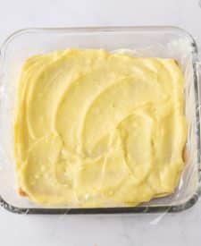 Key Lime Icebox Cake layered in pan